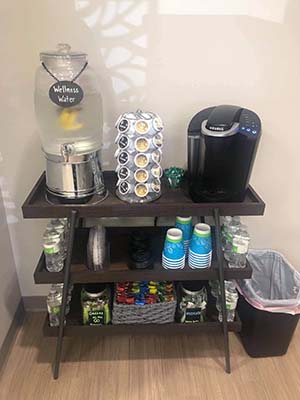 Chiropractic Jefferson City MO Office Coffee Station